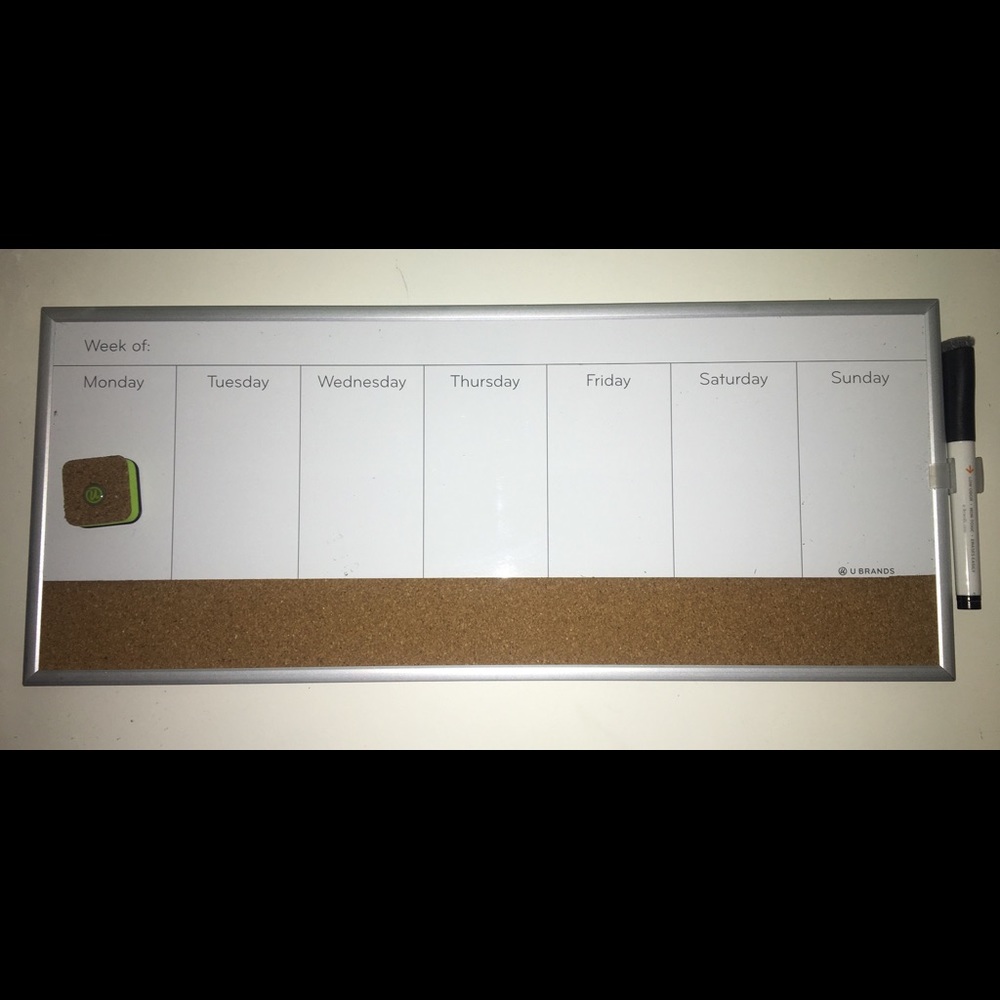 Dry erase calendar